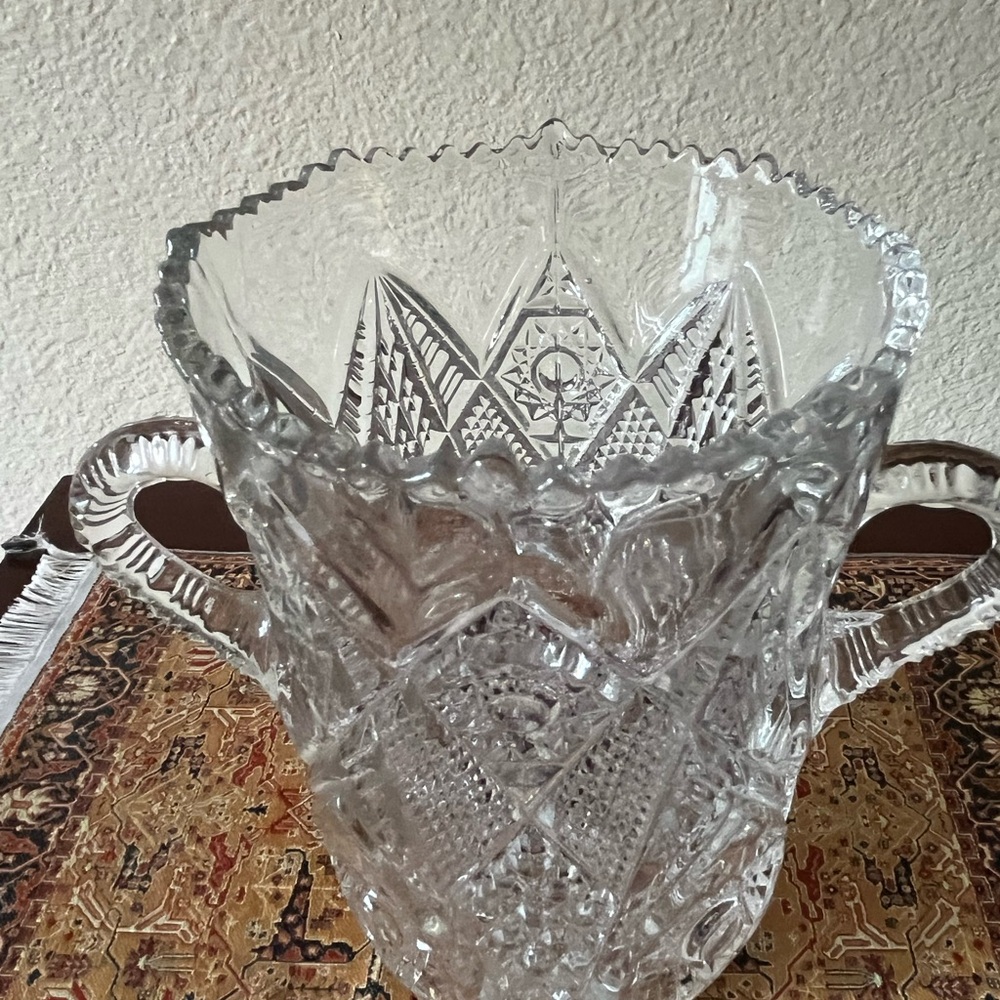 Antique Early American Cut Glass 6” tall